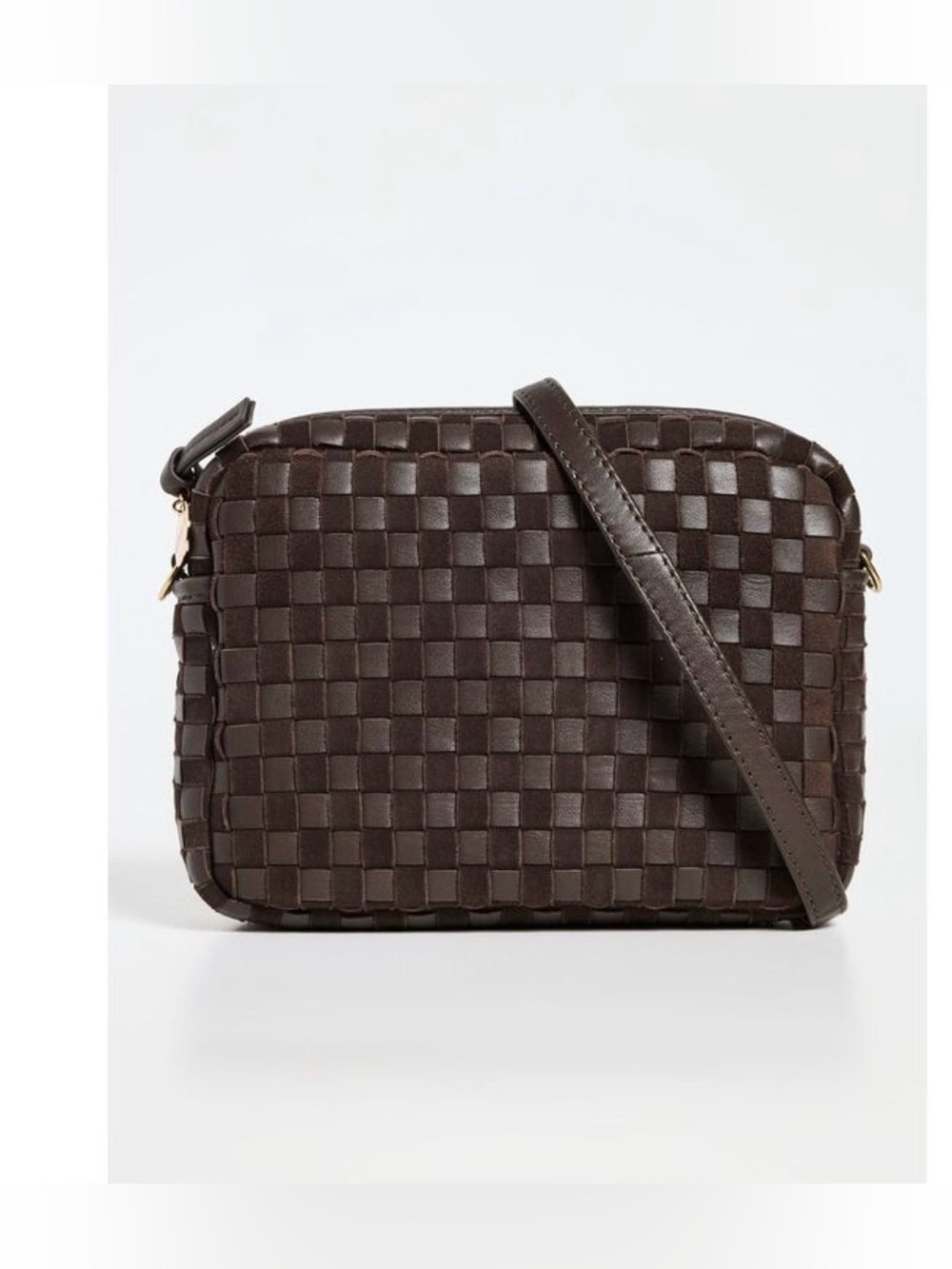 NWT Clare V Midi Mahogany Napa Leather Suede Woven RARE